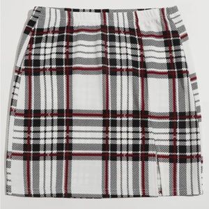 Privé Tartan Slit Hem Skirt